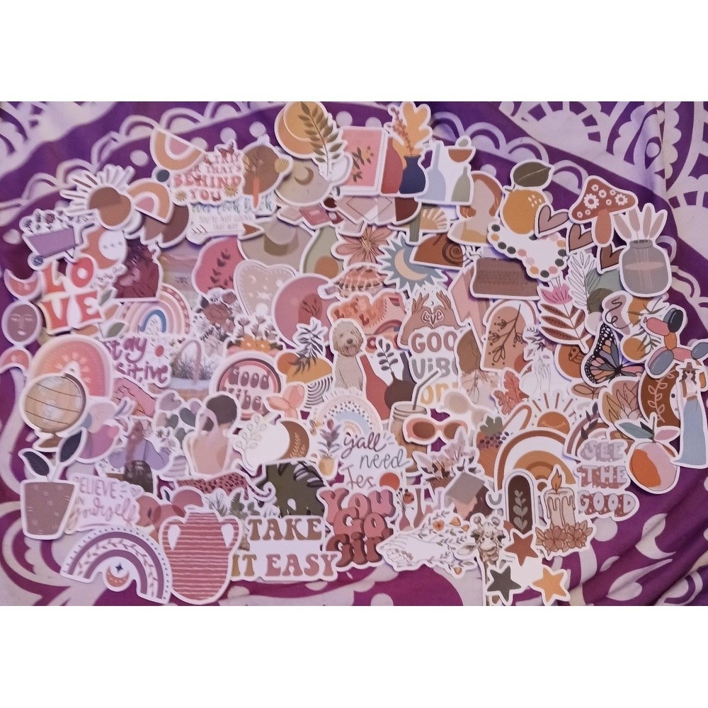 NEW Boho Aesthetic Vinyl Stickers for Laptops/Water Bottles/Etc, 100pc